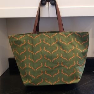 Rockflowerpaper - Highland Antlers Olive Carryall